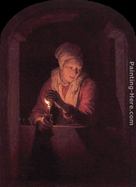Woman with a candle painting - Gerrit Dou Woman with a candle art painting